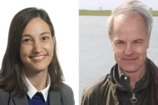 Porträtt av Margret Bauer och Gustaf Ramel. Foto-kollage.